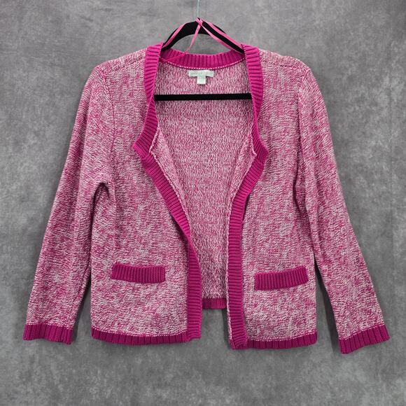 NYCC Plink Open Cardigan Sweater Long Sleeve Pocket Cotton Preppy Boho Medium - Picture 1 of 5